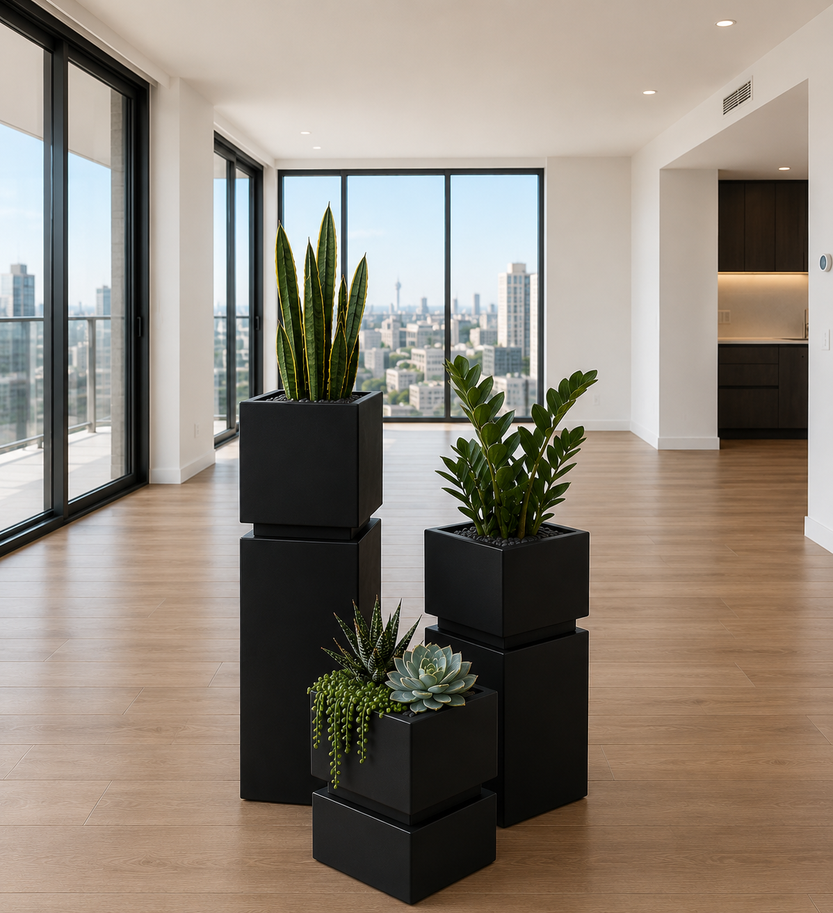 Handmade Matte Black Craft Planter