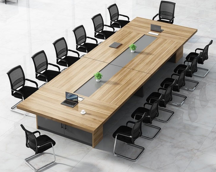Large Executive Modern Boardroom Table Set with Storage