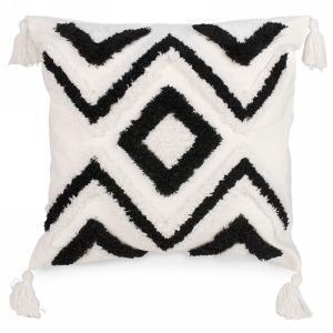 Black & white geo. motif cushion