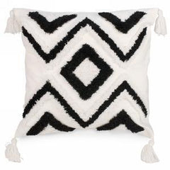Black & white geo. motif cushion