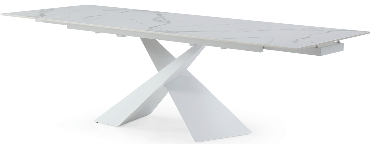 9113 White 71" Dining Room Table w/ext