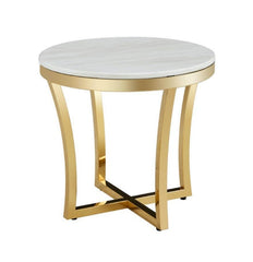 ELEXIS Marble top Brass Side Table