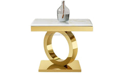 DWELL Marble top Brass Side Table