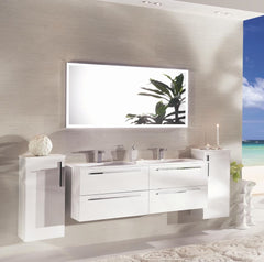 Flat Glass Bathroom Vanity by Armadi Art