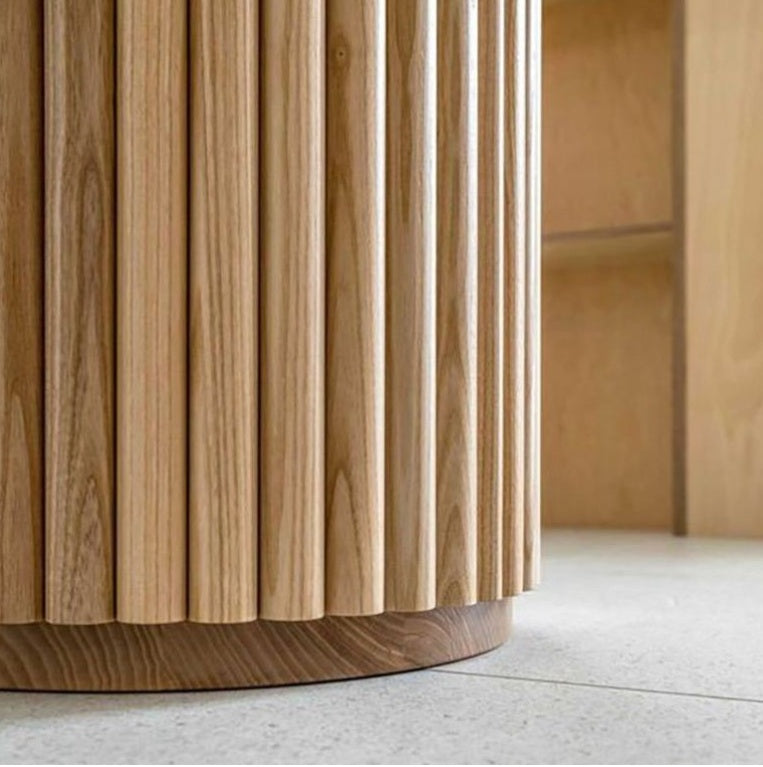 Solid Ash Wood Rounded Flexible Slatwall Panel