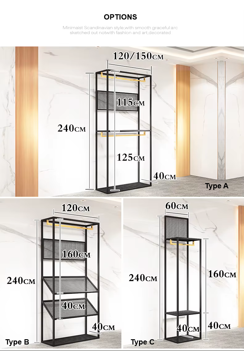 Luxury Retail Store Clothing Racking System