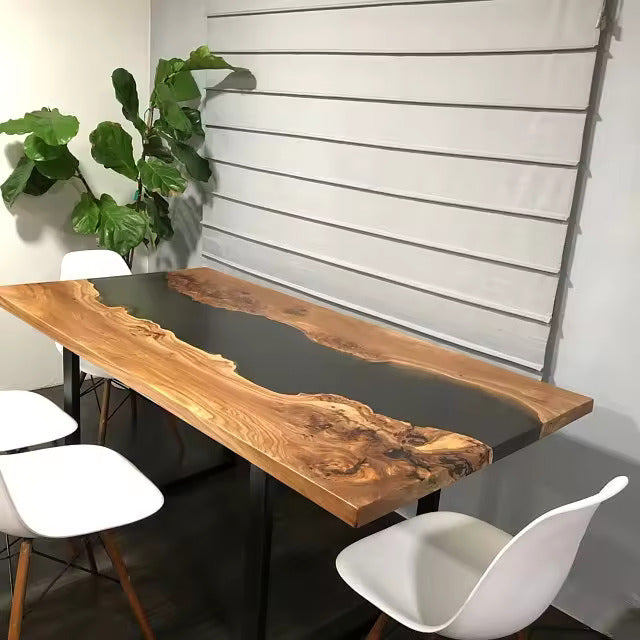 OACEANA Epoxy Solid Wood Dining Table