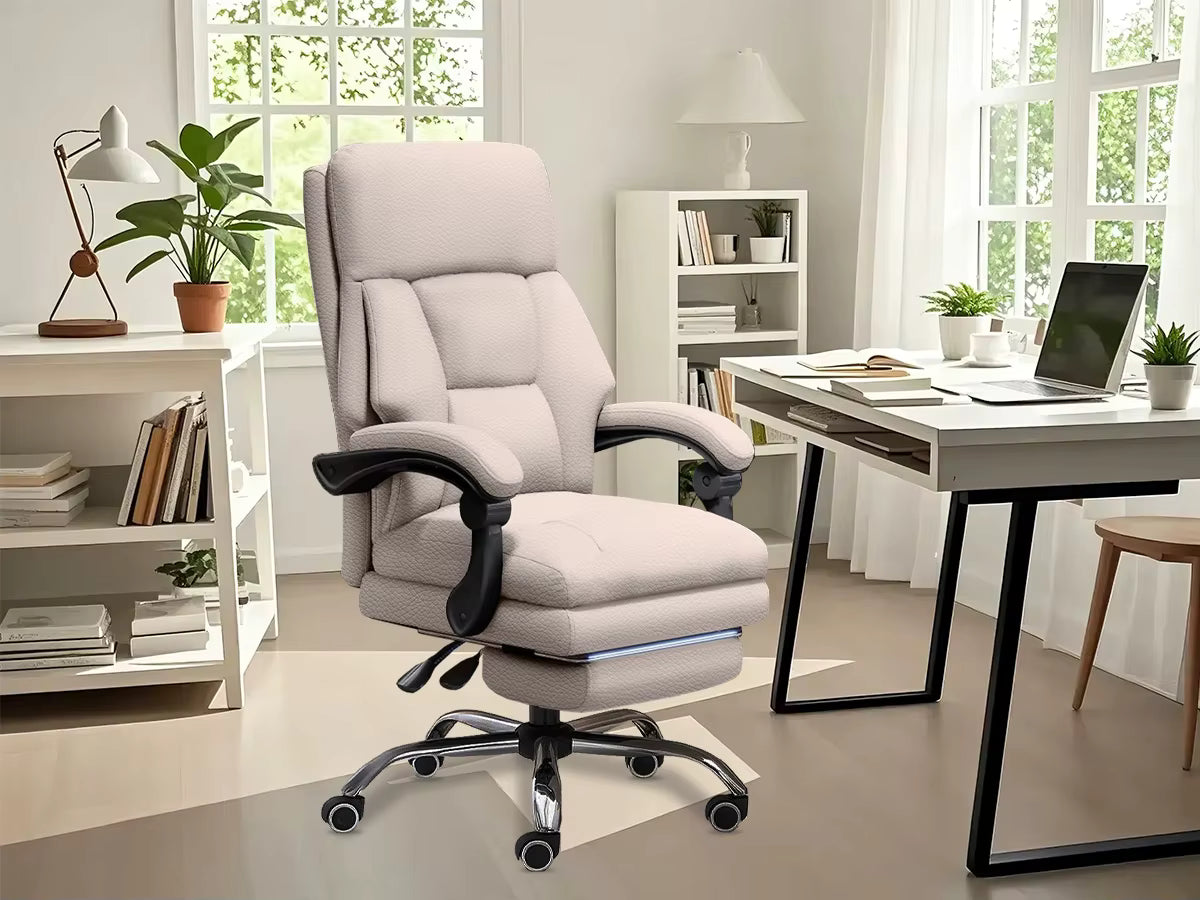 ELAN White Leather Office Chair