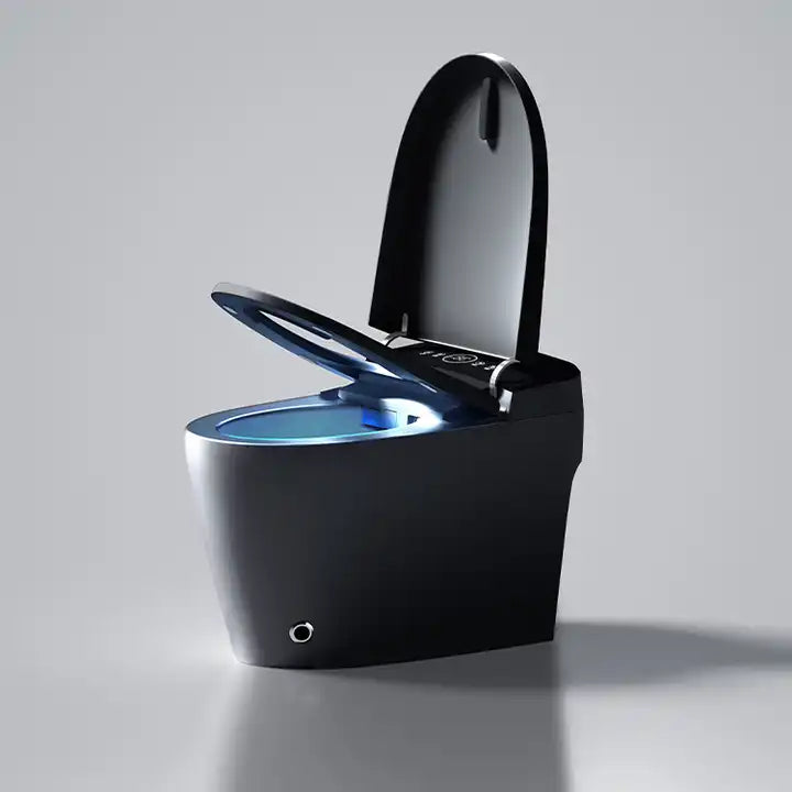 Black Elongated Tankless Smart LED Luxury Bidet Toilet