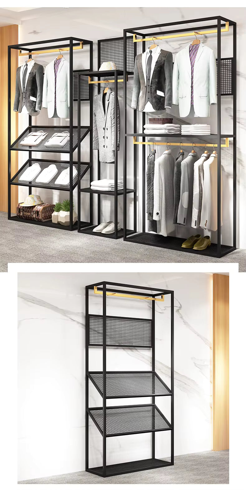 Luxury Retail Store Clothing Racking System