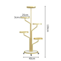 CINQ Gold Plant Stand with Marble Base