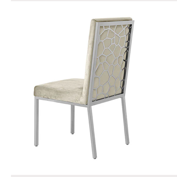 HoneyComb Stainless Steel Velvet Dining Chair