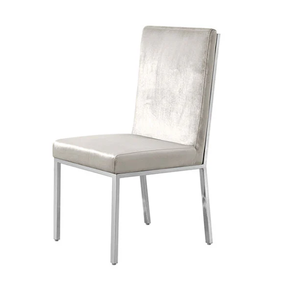 HoneyComb Stainless Steel Velvet Dining Chair