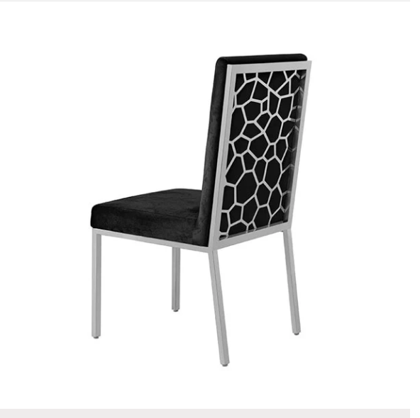 HoneyComb Stainless Steel Velvet Dining Chair