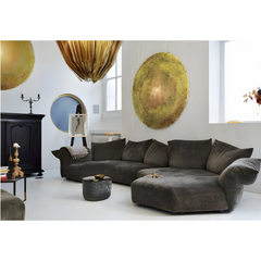 Modern Microfiber Sectional Sofa with Flexible Backrest