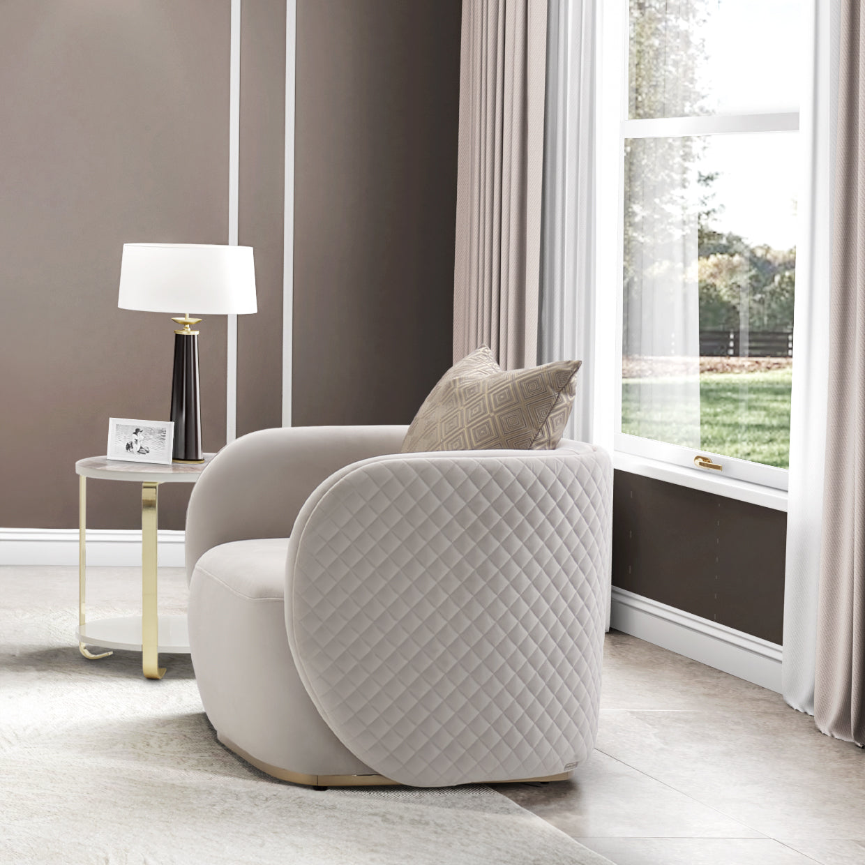 Ariana Chair Beige Gold