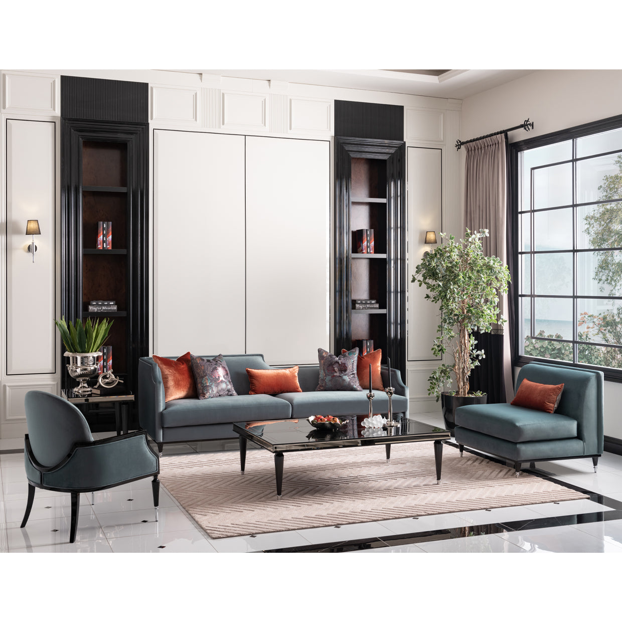 La Francaise Accent Chair Azure Black