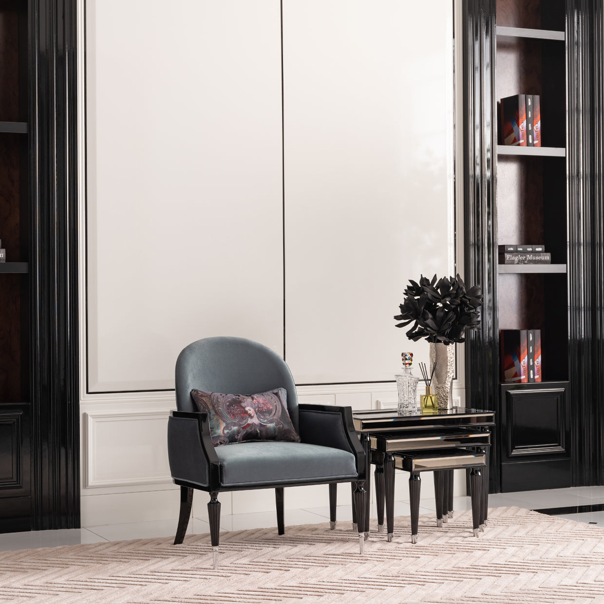 La Francaise Mansion Sofa Azure Black