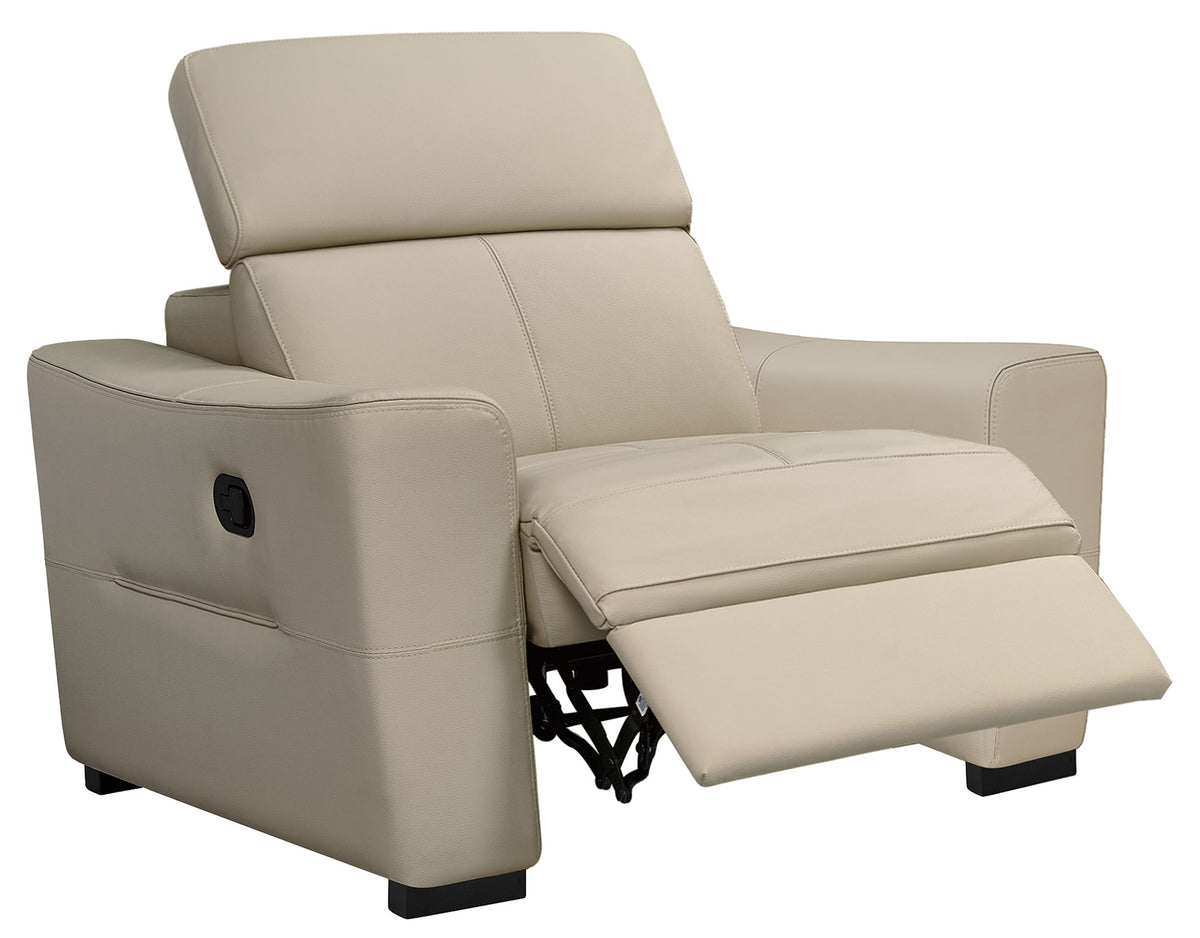 6021 Cream Armchair w/ manual recliner