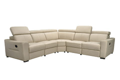 6021 Cream Sectional w/ manual recliners