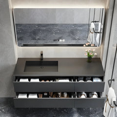 Modern Black Luxury Wall Mount Bathroom Vanity Set
