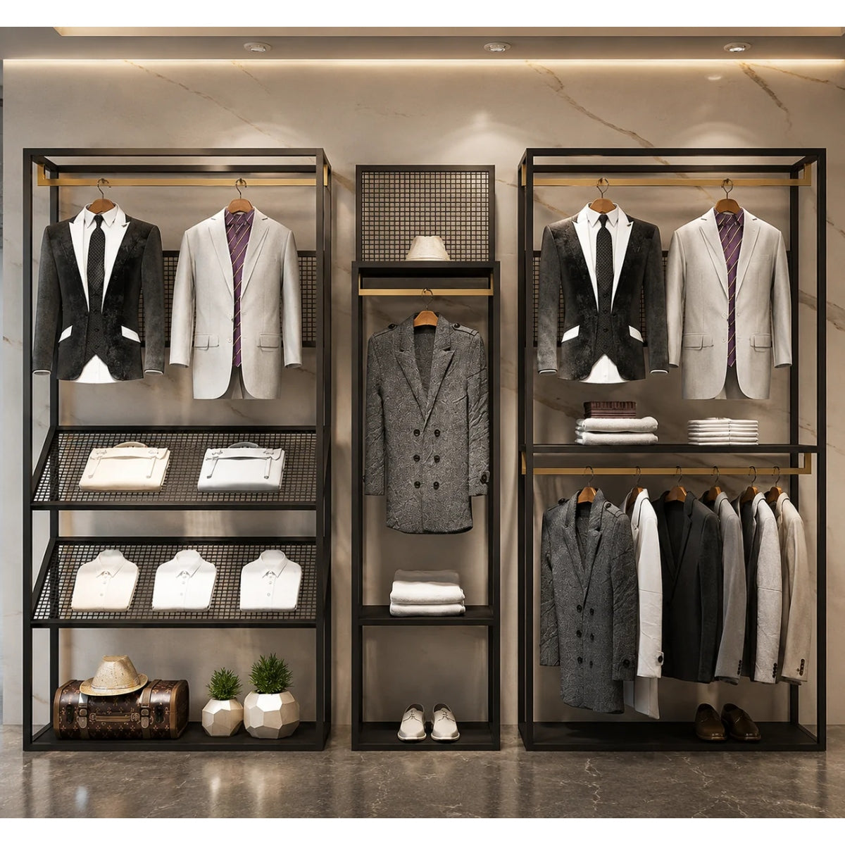 Luxury Retail Store Clothing Racking System