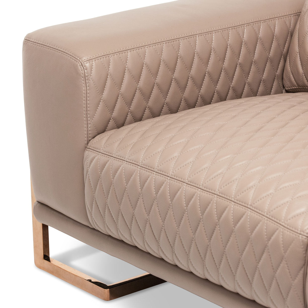 Mia Bella Gianna Leather Sofa - Lt. Coffee
