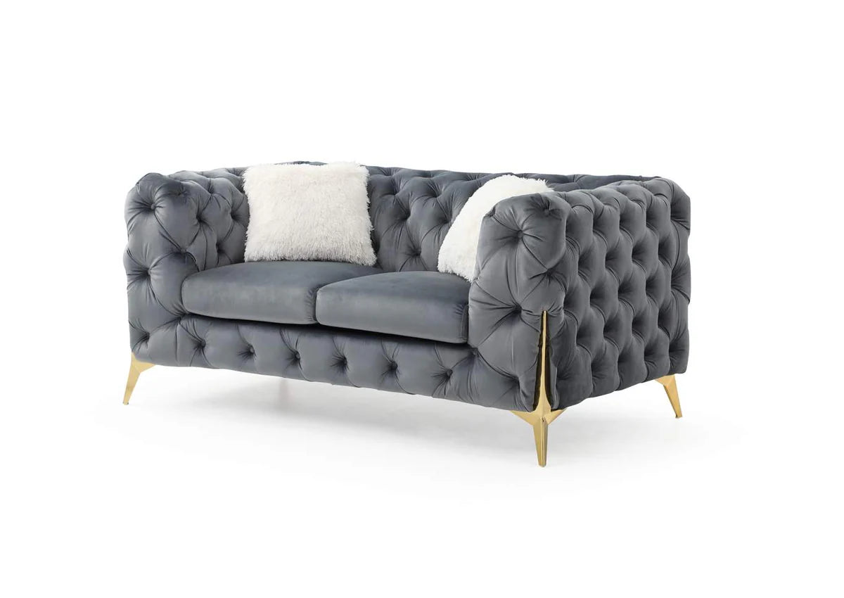 Manchester Tufted Velvet Sofa Set