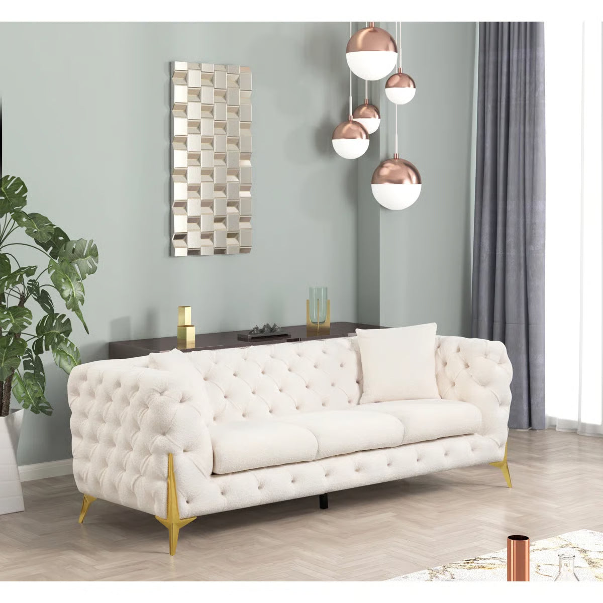 Manchester Tufted Velvet Sofa Set