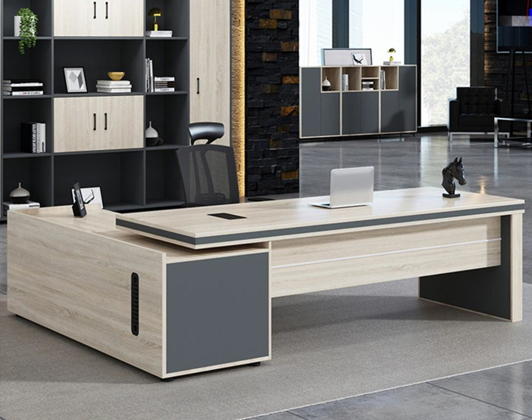 CLARA Natural Oak Modern Executive Office Desk