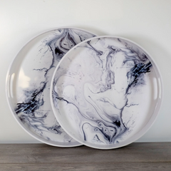 S/2 TRAYS MARBLE