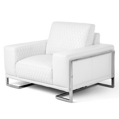 Mia Bella Gianna Leather Sofa - White