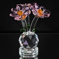 CRYSTAL PINK 3-DAISY Figurine Decoration