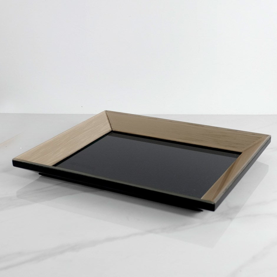 BLACK/GOLD GLASS TRAY