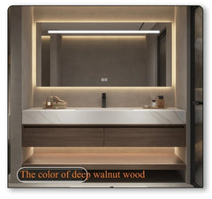 ROYALWOOD Wall Mount Bathroom Vanity & LED Mirror Cabinet Set