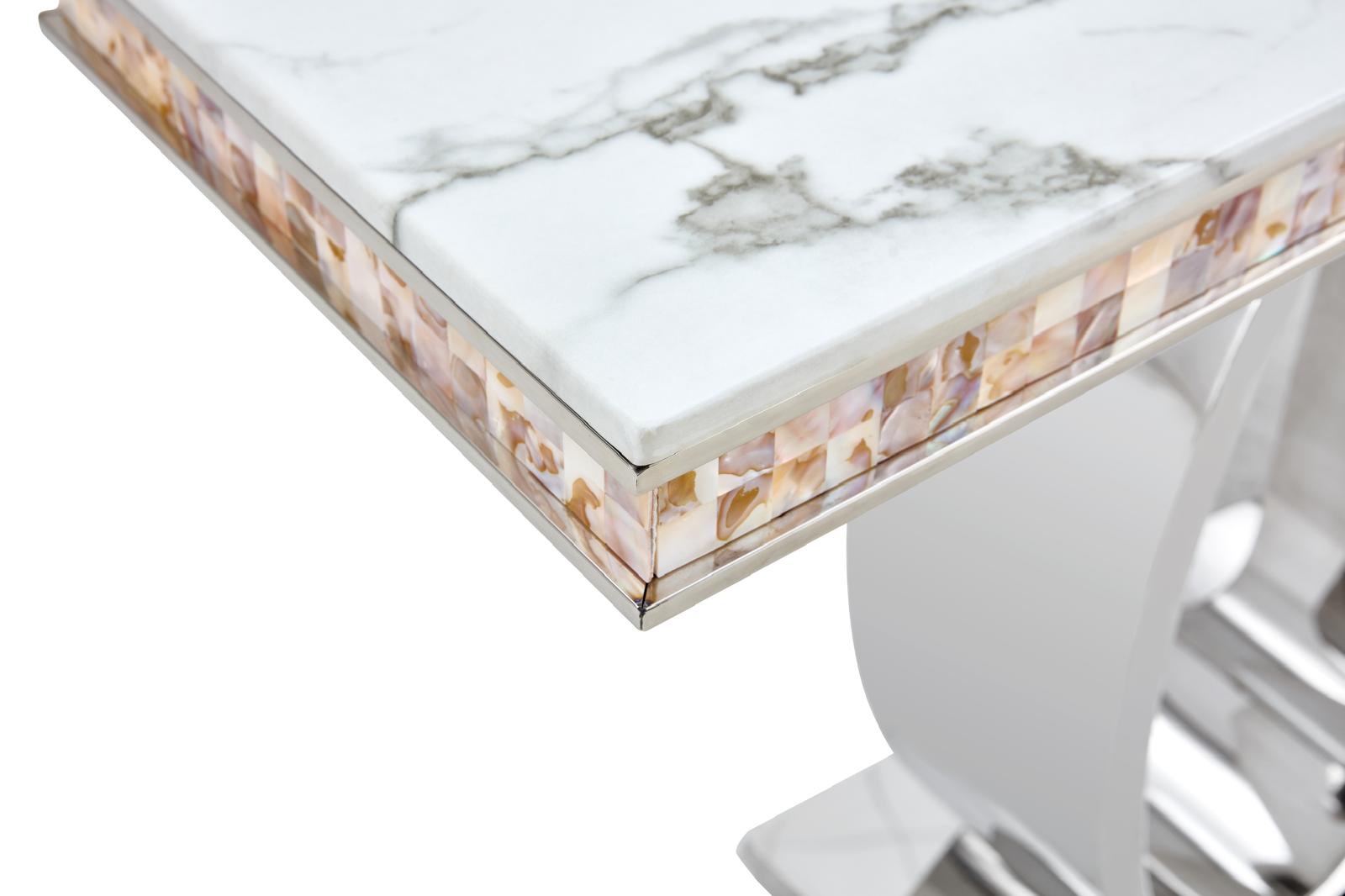 Ottawa Stainless steel Marble Top Console Table