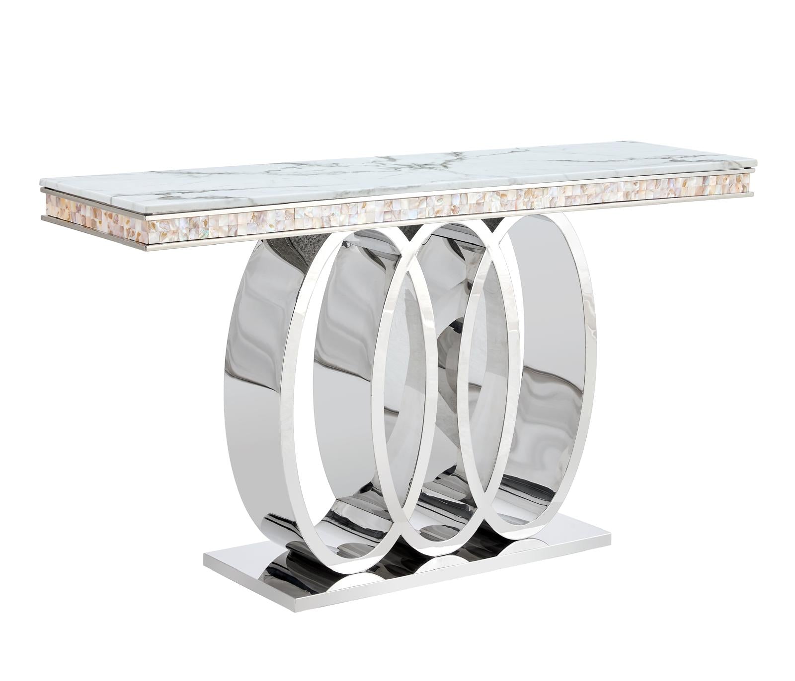 Ottawa Stainless steel Marble Top Console Table