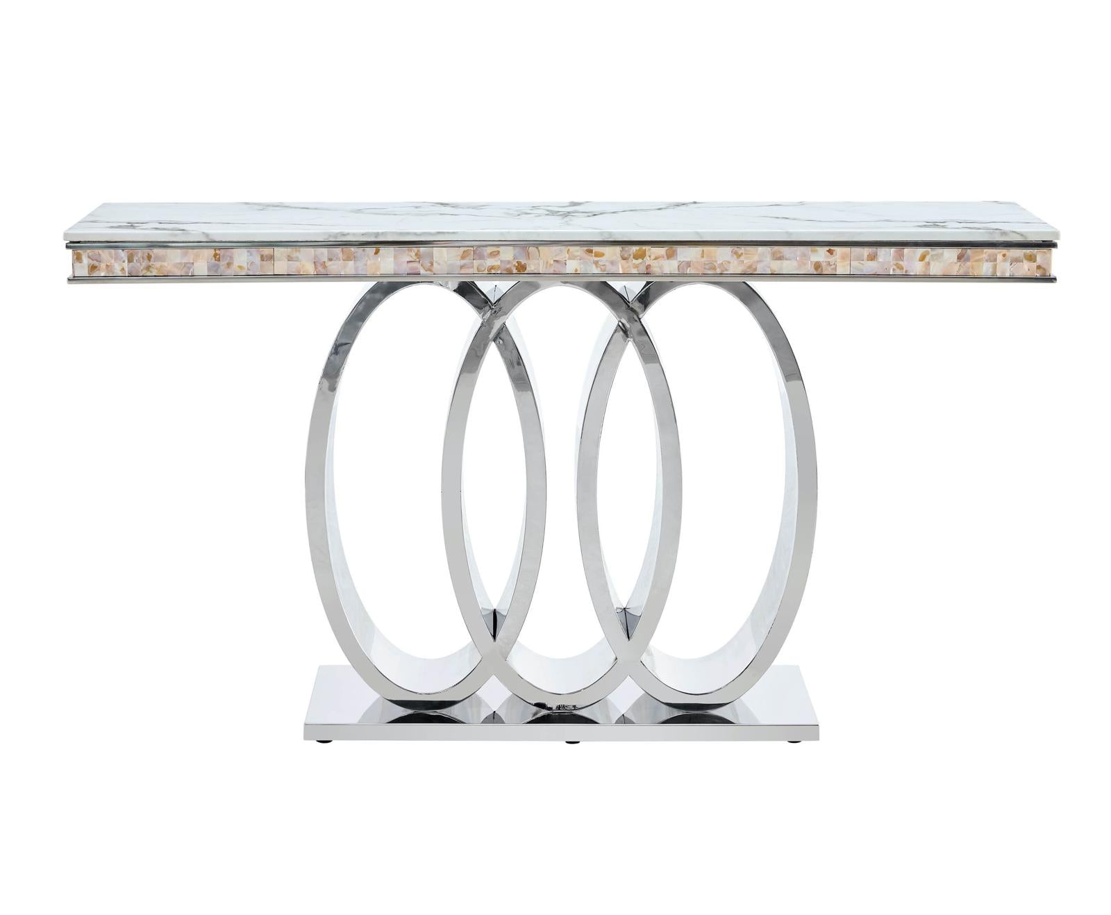 Ottawa Stainless steel Marble Top Console Table
