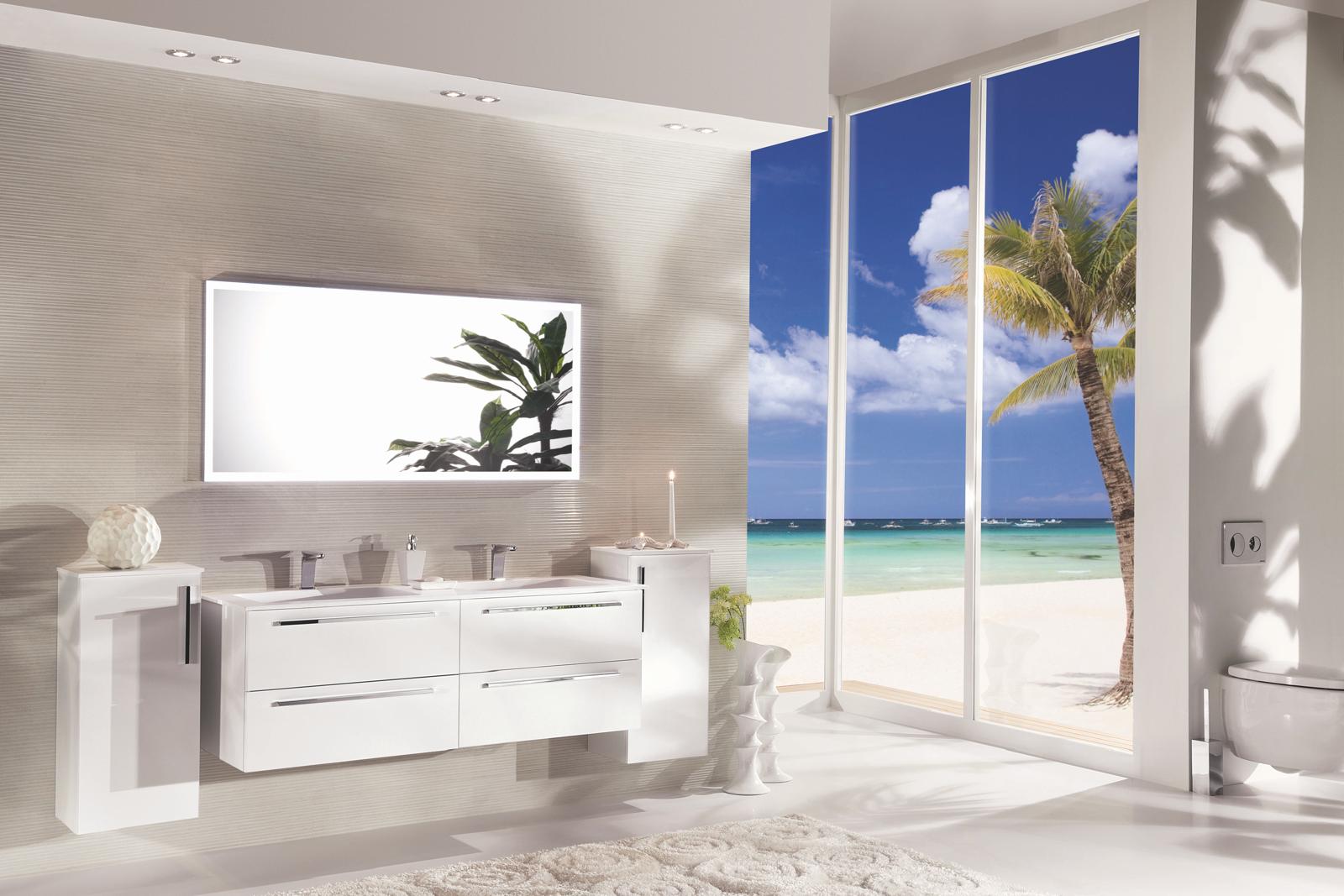 Flat Glass Bathroom Vanity by Armadi Art
