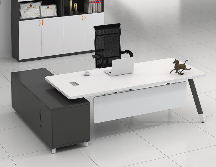 ELAINA White and Gray Modern Office Desk