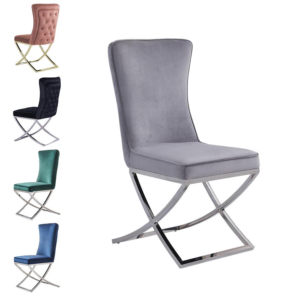 Alyssa Luxury Velvet Dining Chair with button back - Northern Interiors