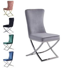 Alyssa Luxury Velvet Dining Chair with button back - Northern Interiors