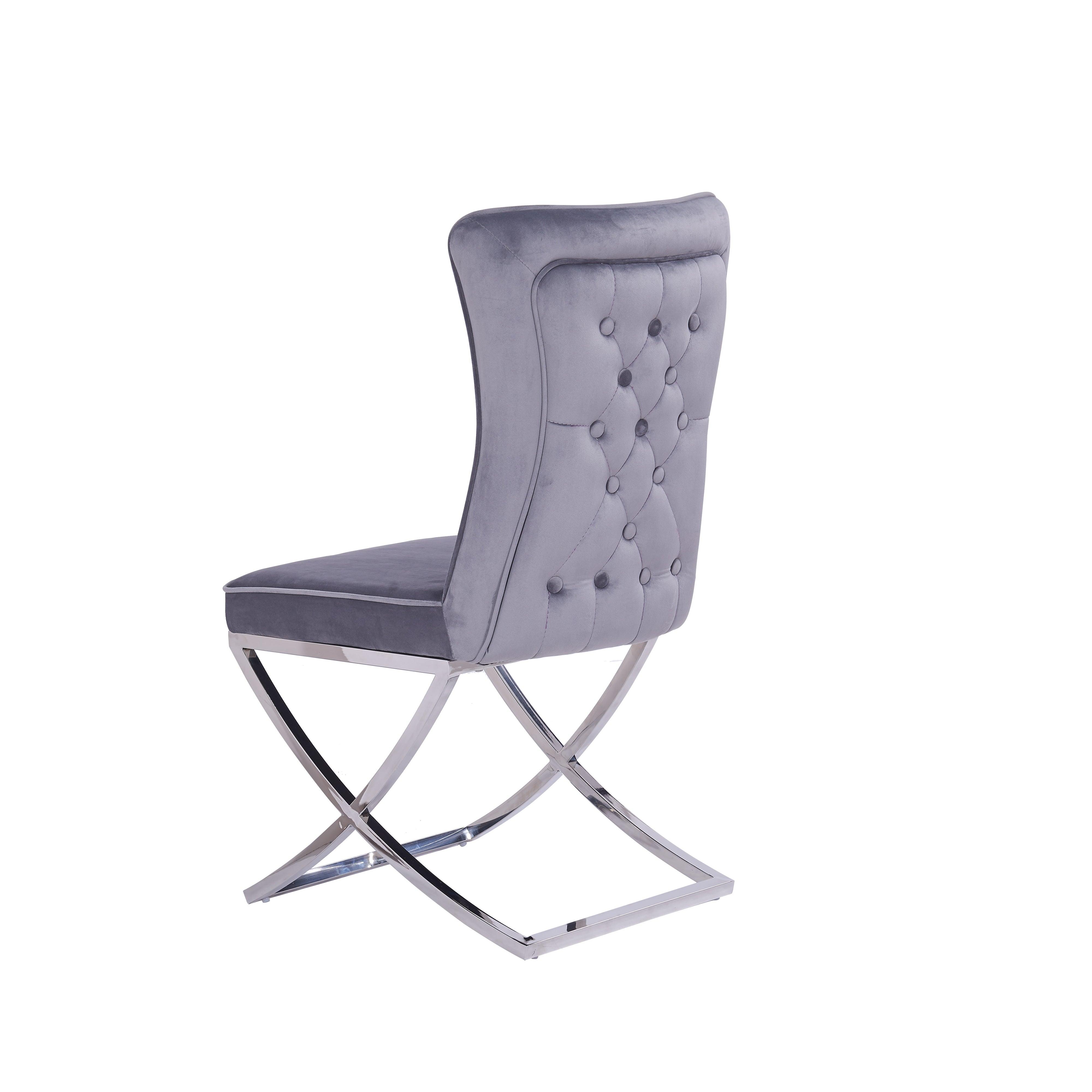 Alyssa Luxury Velvet Dining Chair with button back - Northern Interiors