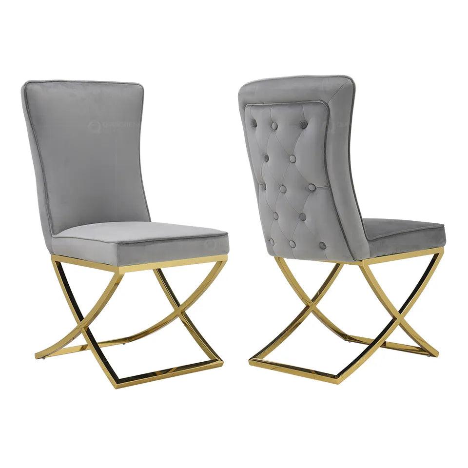 Alyssa Luxury Velvet Dining Chair with button back - Northern Interiors