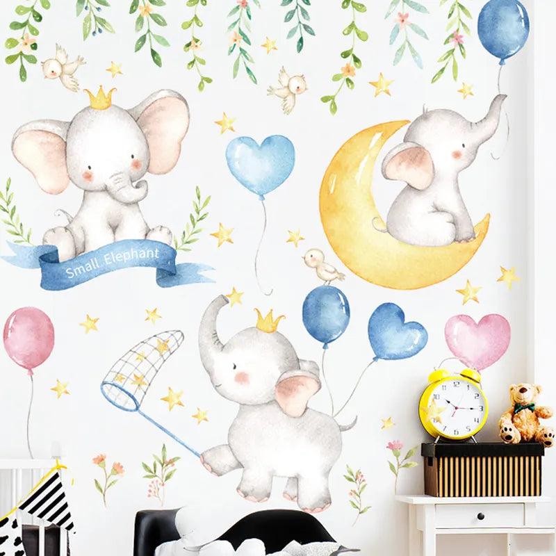 Baby Elephant Wall Sticker for Kids Room - Northern Interiors