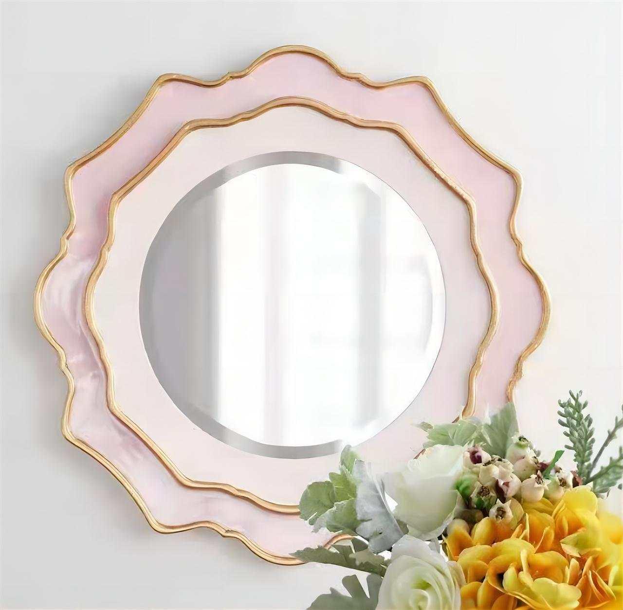 Beautiful Flower Shape Pink & Gold Decorative Mirror - Northern Interiors