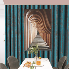 Rustic Blue PVC Veneer Acoustic Wall Panel