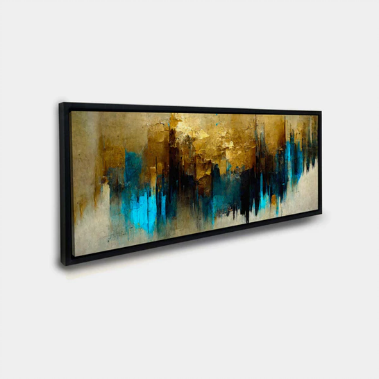 Abstract Gold and Blue Canvas Art