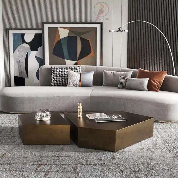 Brass Color Italian Design Low Contemporary Coffee Table - Northern Interiors