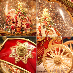 Santa Carrriage Musical Box Chrismas Decor
